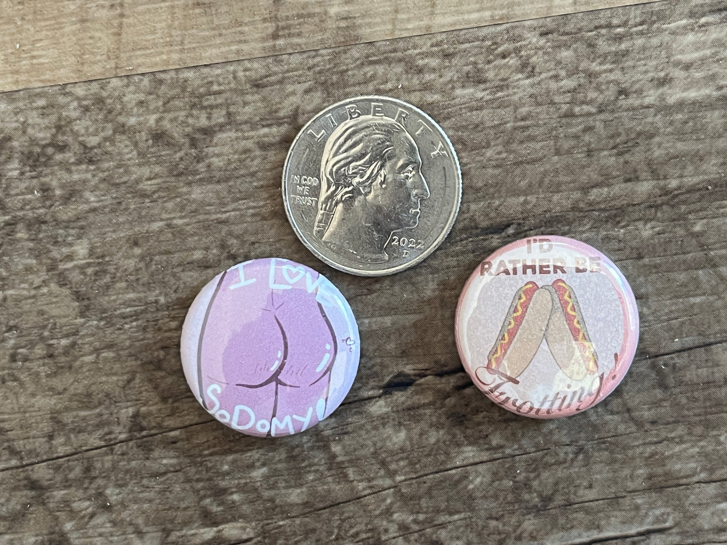 1" Buttons - Frotting and Sodomy